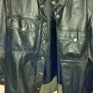 Harley-Davidson Black Leather Shirt Jacket